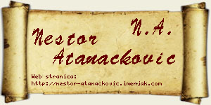 Nestor Atanacković vizit kartica